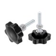 thumbnail image 4 of Uxcell 8 Pieces Star Clamping Knobs Nuts Washers M6 x 35mm Metric Zinc Plated Steel Stud 38mm 6-Star Plastic Handle, 4 of 7