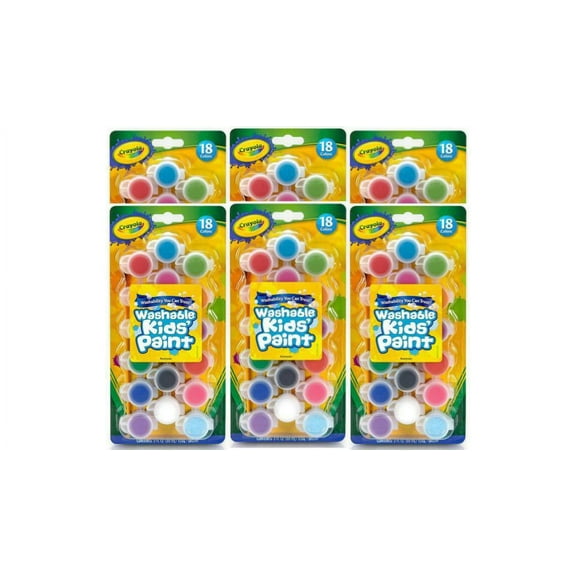 Set of 6 |Crayola Washable Kids Paint Assorted Colors 18 Each