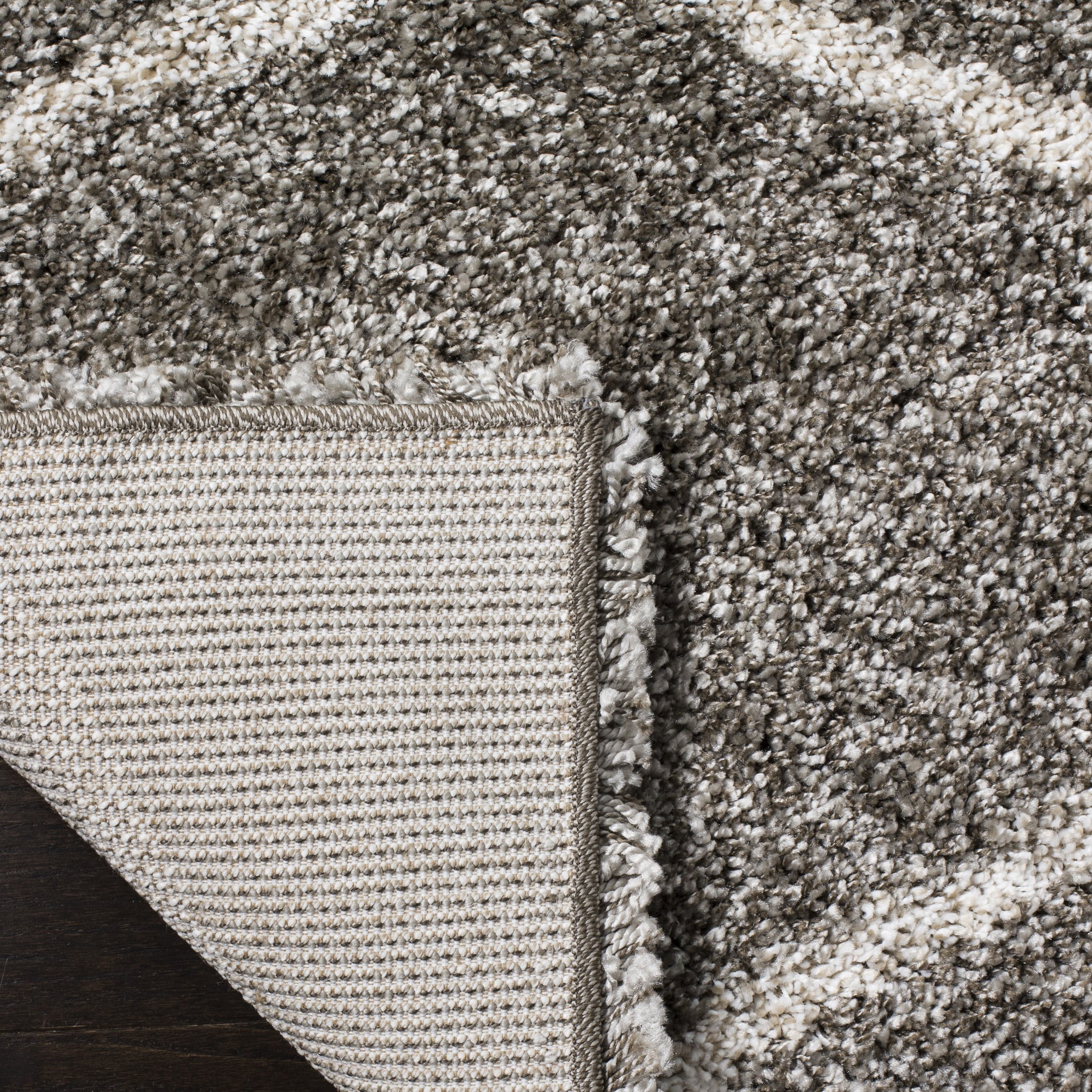 SAFAVIEH Hudson Arline Geometric Shag Area Rug, Grey/Ivory, 5'1" x 7'6"