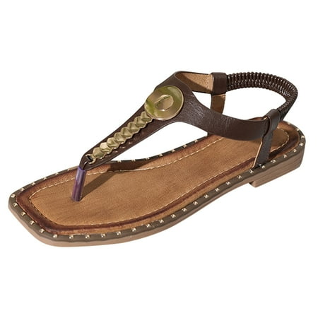 

Ruyang Women Lace Diamond Flat Sandals Comfortable Boho Thong Beach Sandals Women s Summer Sandals Size 6