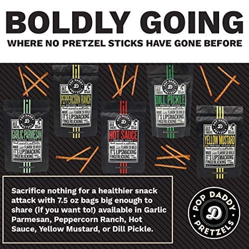 Pop Daddy (5) 7.5oz Bags Hand Seasoned Pretzel Sticks Auto-Delivery 