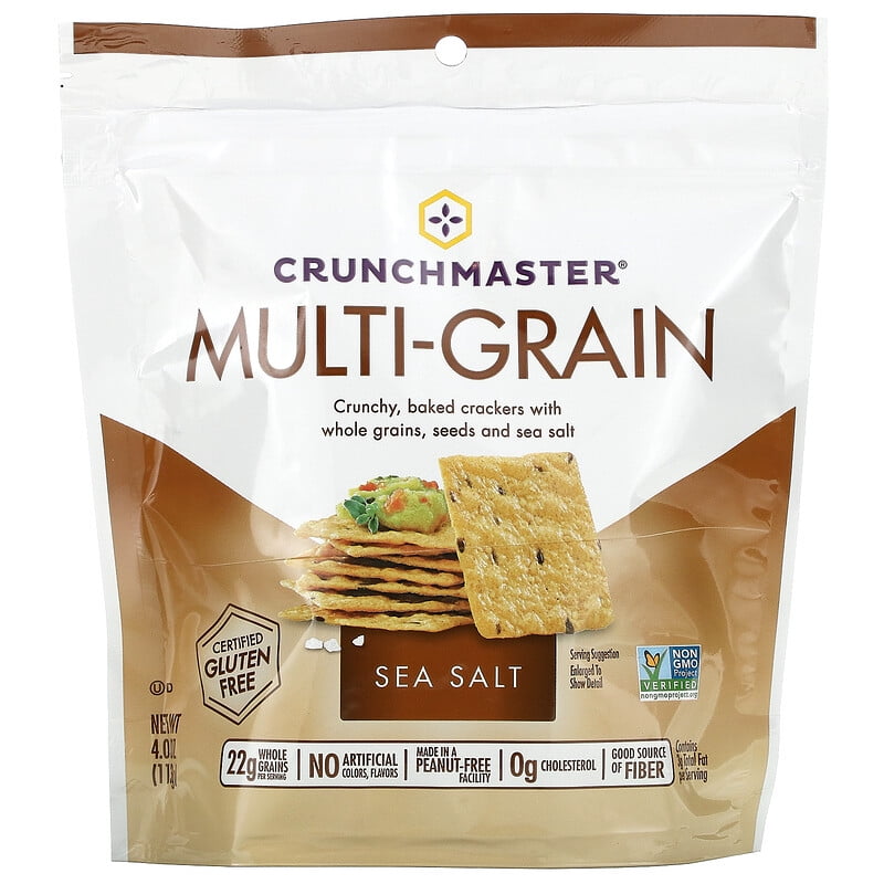 Crunchmaster, Multi-Grain Crackers, Sea Salt, 4 oz Pack of 3
