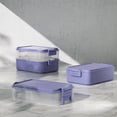 thumbnail image 5 of Linoroso All-in-One Bento Box Adult Lunch Box, 2 Stackable Leakproof Bento Lunch Box for Adults, Built-in Sauce Cups, Fork and Spoon - Veri Peri, 5 of 10
