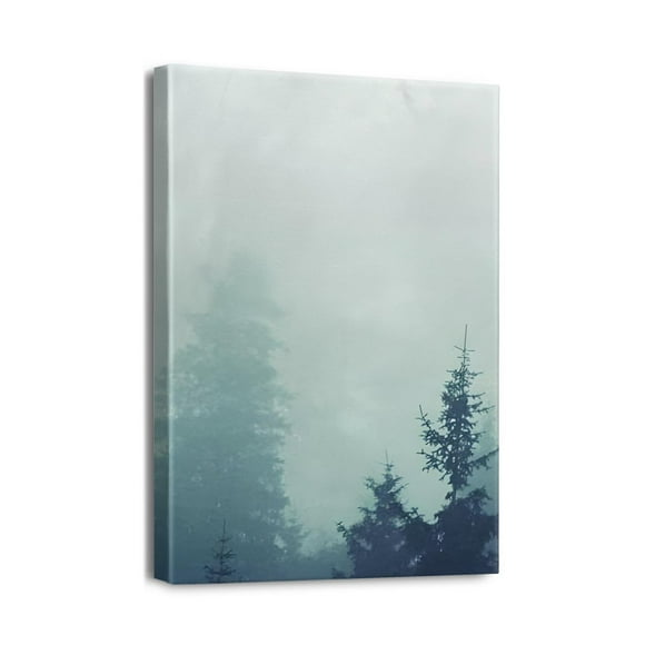 Invite Nature Intérieur 12x16 Po Décoration Murale Forêt pour Chambres - Magnifique Montagne Brumeuse & Paysage Forêt Verte