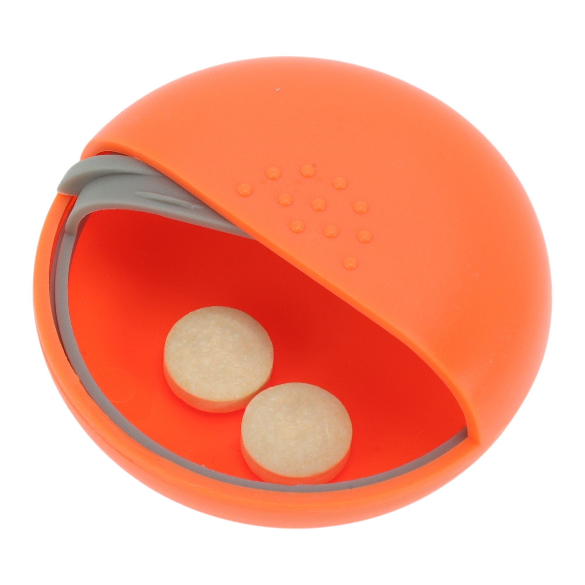 Unique Bargains Useful Durable 1 Grid Round Rotating Pill Case 1 Pc Orange