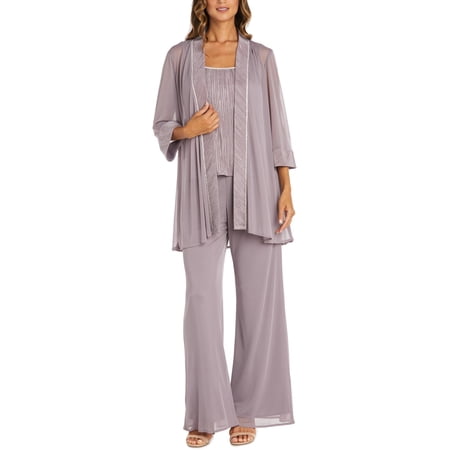 R&M Richards Womens 3PCS Pleated Pant Outfit