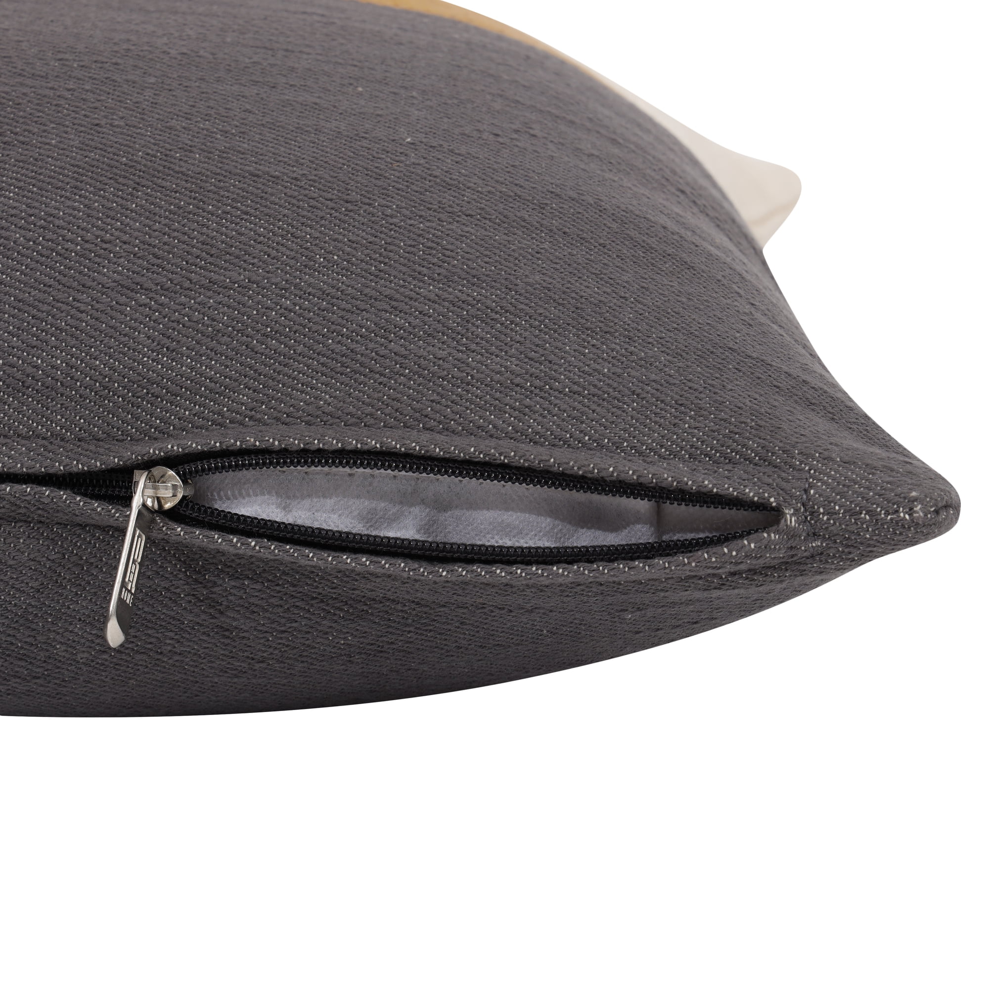 Ox Bay Xander 20" x 20" Gray/Ivory Striped Cotton Reversible Adult Decorative Throw Pillow