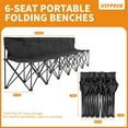 thumbnail image 2 of Lilypelle 6-Seater Sports Bench, Folding Bench Chair Sideline Bench with Back, Stadium Seats Camping Chairs Portable Team Bench for Soccer & Football Sidelines, Tailgating, Camping & Events, 2 of 8