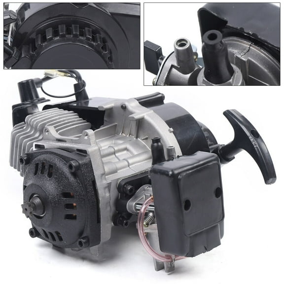 49cc 2-Stroke Mini Motorcycle Engine - Air-Cooled, Direct Replacement - 44mm Bore, 25:1 Gas-Oil Mix - Fits 33/36/43/47/49cc Scooters/ATVs/Go-Karts/Beach Buggies
