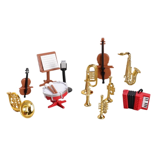 Bunblic Instruments de Musique Miniatures pour Maison de Poupée, Modèle d'Instrument de Musique Mini, Ornements de Simulation, Décorations pour Maison de Poupée, Échelle 1:12, Violon