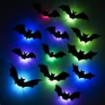 thumbnail image 4 of Dserhfy LED Bat Wall Sticker Lighted 3D Bat Decorative Wall Stickers Removable PVC Window Decals for Bedroom Door Wall Halloween Party Decor, 4 of 8