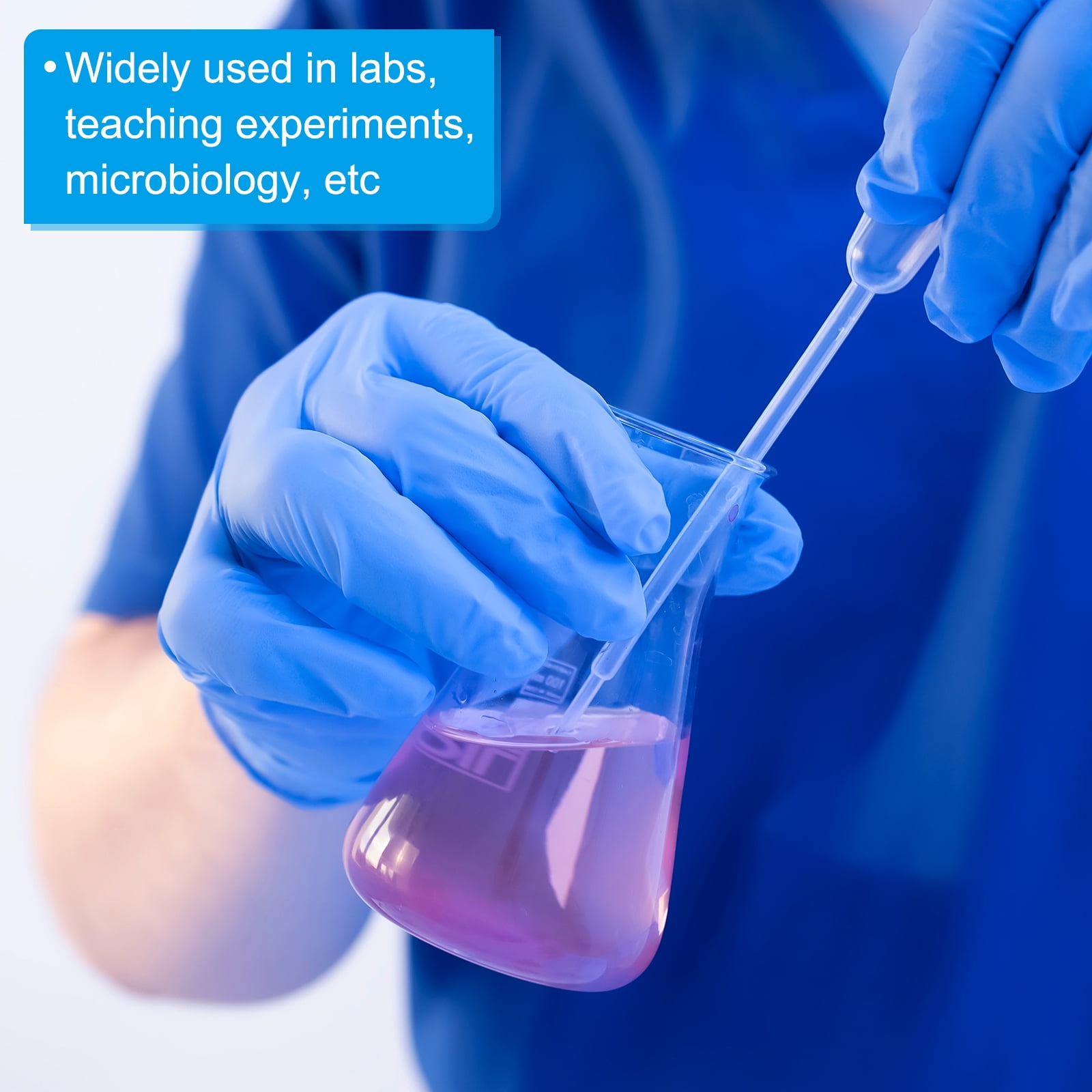 Uxcell Disposable Transfer Pipette, 100pcs 3ml LDPE Pipette Individually Wrapped for Transfer Liquid Clear