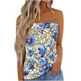 thumbnail image 1 of Chandails à Capuchon Oversize pour Femmes Chandail d'Été Décontracté Sans Manches Blouse Imprimée T-Shirt Sans Bretelles pour Femmes Chandail en Molleton Col Rond Grande Taille Hauts Multicolores, 1 of 5