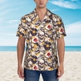 thumbnail image 2 of Sikiie lips record rock Skull Print Men's Hawaiian Shirt, Summer Beach Button Pocket Short Sleeve T-Shirt,Small, 2 of 7