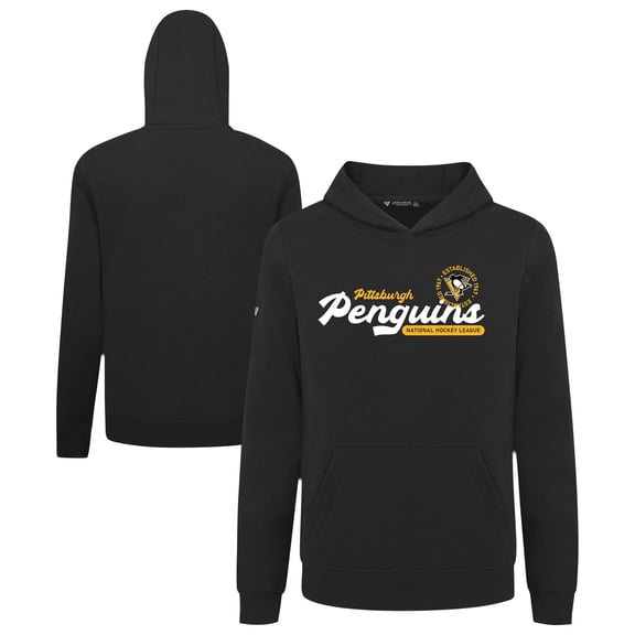 Youth Levelwear Black Pittsburgh Penguins Podium Monument Pullover Hoodie