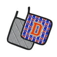 thumbnail image 2 of Carolines Treasures CJ1083-DPTHD Letter D Football Green, Blue and Orange Pair of Pot Holders, 7.5HX7.5W, multicolor, 2 of 2