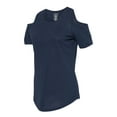 thumbnail image 2 of Boxercraft T32NAV Ladies Cold Shoulder Tee,Navy,M, 2 of 5
