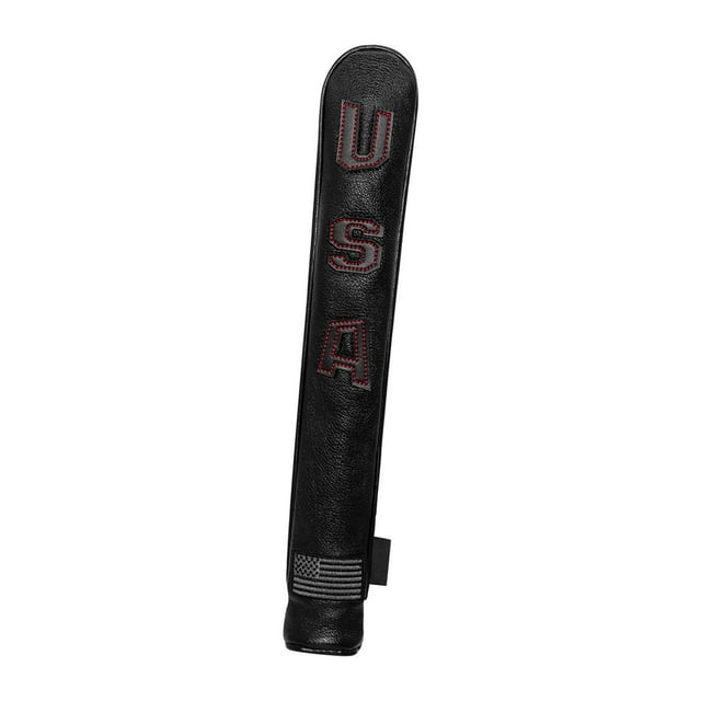 Enqiretly Étui Imperméable en PU pour Alignement de Golf Brodé Noir Rouge 33 x 5.5cm 1Set