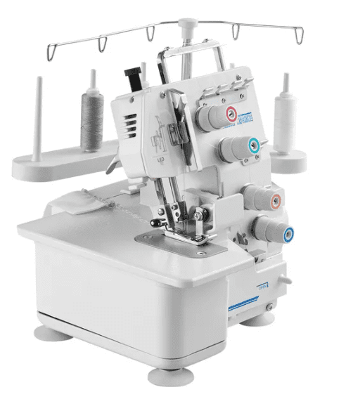 Sewing Machine 1250 Stitches Per Minute 3 and 4 Thread Serger Overlock Machine with LED Light & Strong Suction Feet Heavy-Duty Metal Frame for Multiple Fabrics White