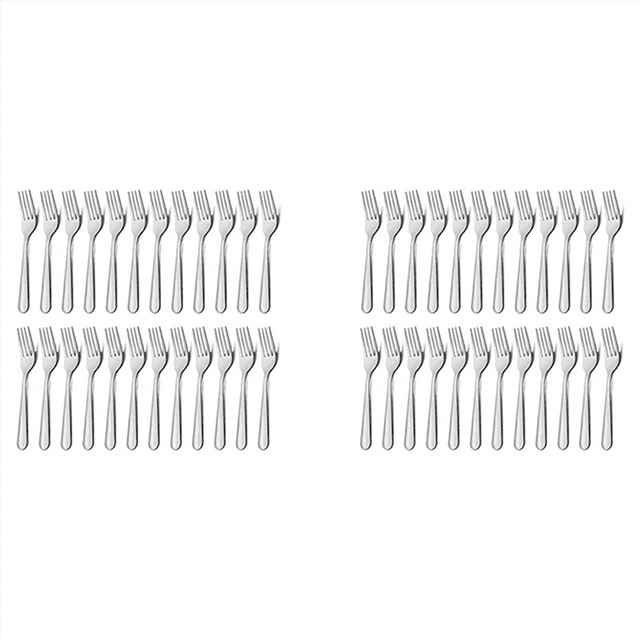 Ensemble de 48 Fourchettes de Table 7,1 Po Argentées en Acier Inoxydable, Fourchettes en Argenterie, Fourchettes pour la Maison, Cuisine