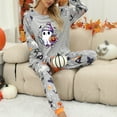 thumbnail image 7 of Halloween Pajamas Women Set Casual Lightweigh Ghost Graphic Long Sleeve Pullover with Pants Outfits Soft Comfy Night Wear 2 Piece Lounge Set, 7 of 7