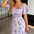 thumbnail image 5 of Letdown Summer Dresses for Women 2026 Floral Cottagecore Dress Puff Sleeve Maxi Ruffled Corset Dress Square Neck A Line Flowy Wedding Guest Tea Party Dresses, 5 of 8
