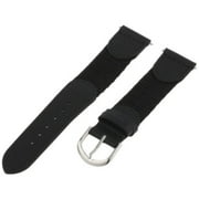 Angle View: TX28719BK Allstrap 19mm Black Regular-Length Water-Resist Calf With Fabric Watchband