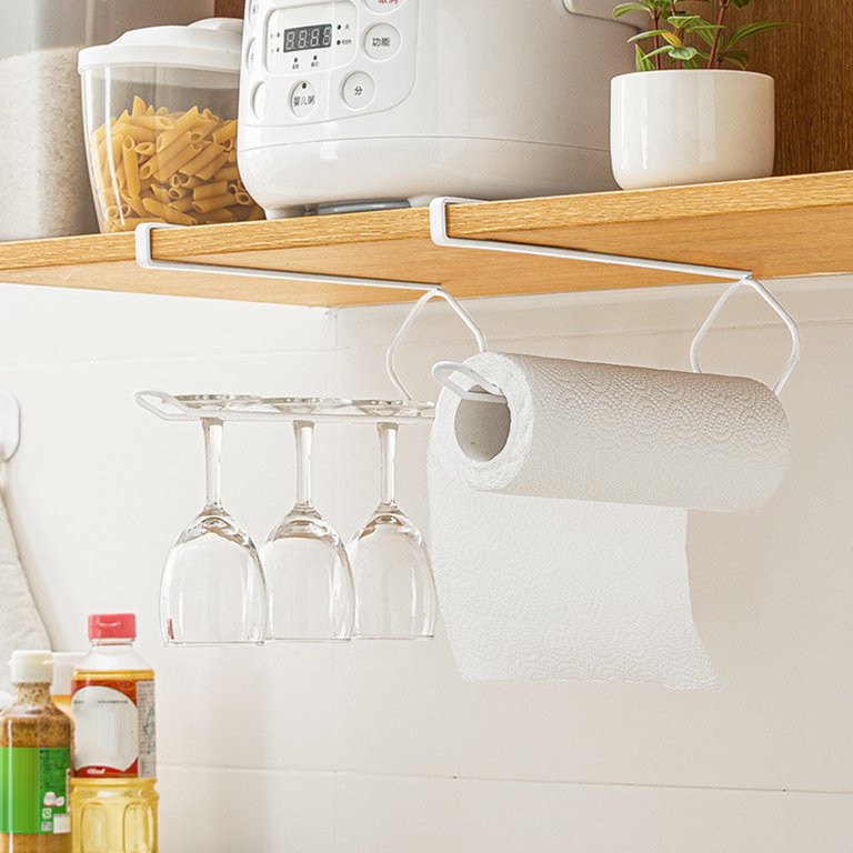 PHANCIR Paper Towel Holders Wall Mount Kitchen Paper Holder Under Cabinet  Black