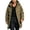Khaki, variant on Winter Coats for Men Long Hooded Thick Quilted Cotton Padded Parka with Windproof and Warm Insulation for Outdoor