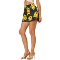 thumbnail image 5 of REFINED ATTIRE Women's Floral Printed Lace Trim Elastic Waist Shorts XS Black-sunflowers, 5 of 7