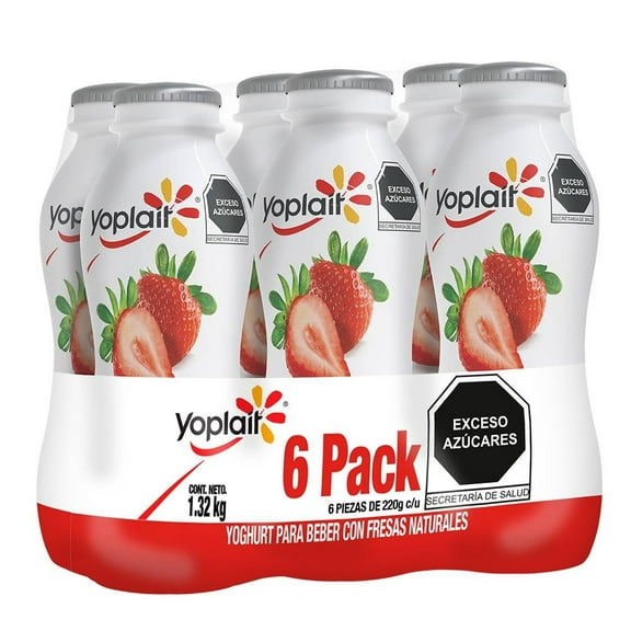 Yoghurt bebible Yoplait con fresas 6 pzas de 220 g c/u