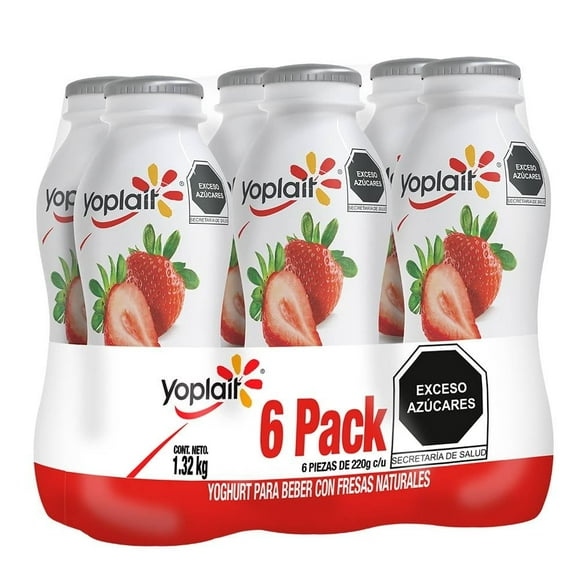 Yoghurt bebible Yoplait con fresas 6 pzas de 220 g c/u