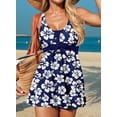 thumbnail image 5 of DOKOTOO Womens Tankini Bathing Suits 2 Piece Printed Swimsuits Tummy Control Tie Knot Swim Dress with High Waisted Boyshort, 5 of 10
