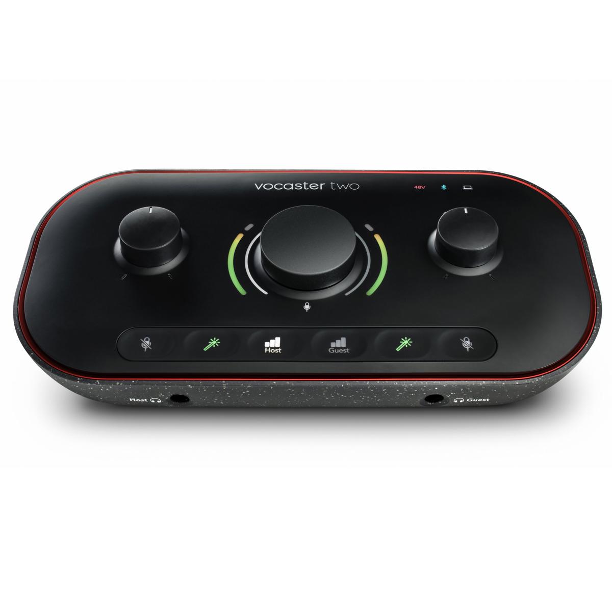 Focusrite Vocaster Two Podcast Interface for Solo Content Creators, Bundle with H&A Broadcast Arm