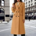 thumbnail image 2 of AOMPMSDX Coats For Women Women's Fashion Casual Long Double Solid en Coat With Pockets en Coat Trench Winter Coats for Outdoor Jackets XXL Khaki, 2 of 4