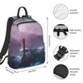 thumbnail image 2 of Yiaed lighthouse Waves Torrential Rain Print Lightweight Backpack Travel Backpacks Hiking Daypack for Women Men, 2 of 5