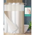 thumbnail image 2 of No Hook Shower Curtain with Snap in Liner, Ombre Abstract Gradient Khaki and White Hotel Shower Curtains for Bathroom, Washable Shower Curtain Liner Set with Mesh Top Window, 72"x84", 2 of 6