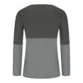 thumbnail image 6 of Odeerbi Shirts for Women 2025 Casual Long Sleeve V-Neck Tops Patchwork Loose Blouse Shirts Gray, 6 of 6