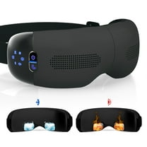 HubiCare Eye Massager with Heat and Cooling Eye Masks for Dark Circles Puffiness Eye Massage for Migraines Bluetooth Music Eye Care for Dry Eyes Sleep Relax (Matte Black)