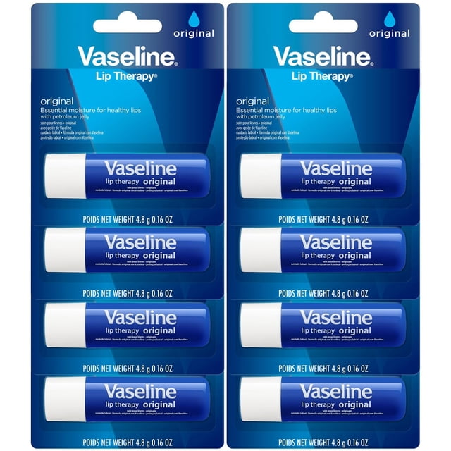 Bálsamo labial Vaseline Lip Therapy Original, paquete de 8 unidades, 4 ml
