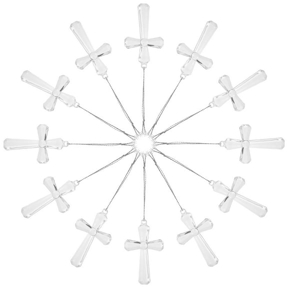 TAILTOSS 50pcs Acrylic Cross Suncatcher Kit for Window Hanging Decor DIY Creativity Sunday School Activities