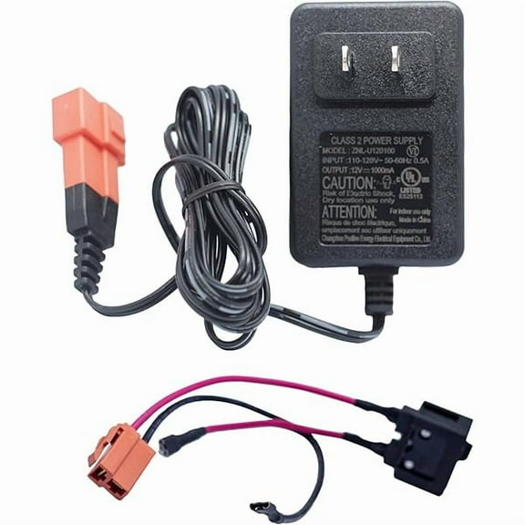 0829 12 Volt Battery Charger for Ride On Toys and Battery Wire 12V Kids Ride On Car Charger,12V Electric Car Riding Toy Battery Power and Charging Socket Adapter Square Plug