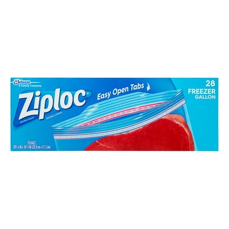 Ziploc Double Zipper Storage Bags, Quart, 28 Ct