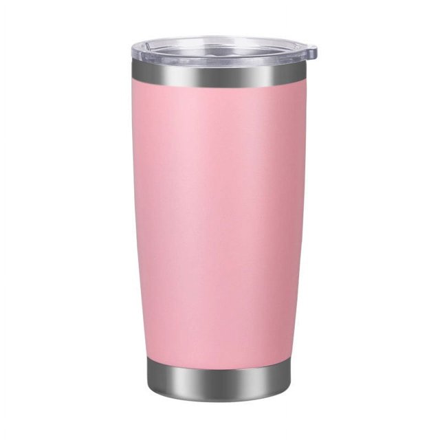 Taza de acero inoxidable rociada con plástico de 20 oz para automóvil, taza de cerveza para mantener el frío al vacío, taza de helado portátil para automóvil