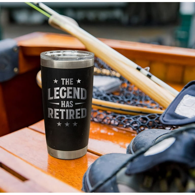 Retirement Gifts for Man or Women Personalized Legend Has Retired Tumbler  Retirement Mug Gift for Coworker, Friend, Mom, Dad 