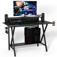 thumbnail image 4 of Gymax Gaming Desk All-In-One Professional Gamer Desk Cup Headphone Holder Power Strip, 4 of 7