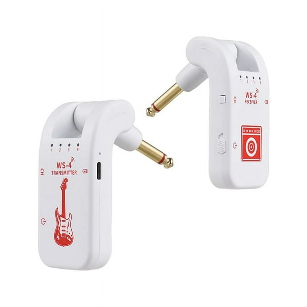 de Guitarra Inalámbrico 2.4G Receptor Transmisor de Guitarra Recargable Transmisión en Tiempo Real de 48K/16 Bits Enchufe Giratorio, A