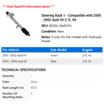 thumbnail image 2 of Steering Rack 1 - Compatible with 2000 - 2002 Audi S4 2.7L V6 2001, 2 of 2