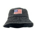 thumbnail image 2 of Empire Cove Washed USA Flag Cotton Bucket Hats Patriotic Hats Fisherman Cap Black, 2 of 5
