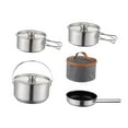 thumbnail image 2 of Camping Cookware Outdoor Pot Utensils Lightweight Portable Cookset Cooking Set for Hiking Dinner Campfire Fishing Family without kettle, 2 of 9
